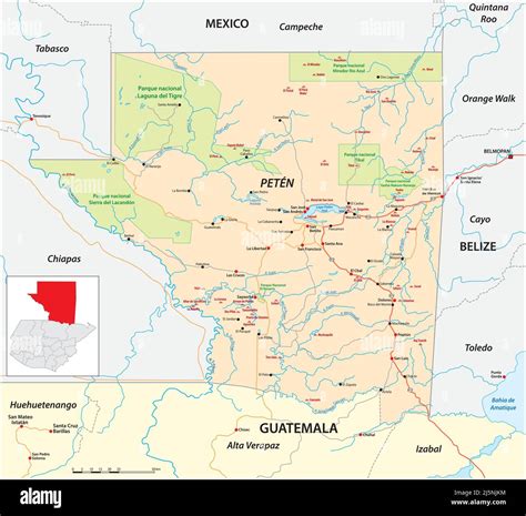 Mapa de guatemala peten Banque de photographies et d’images à haute ...