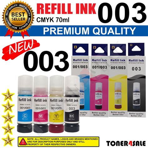 Refill Ink 003 For Epson L3110 L3210 L1110 L1210 L1250 L3116 L3216 ...