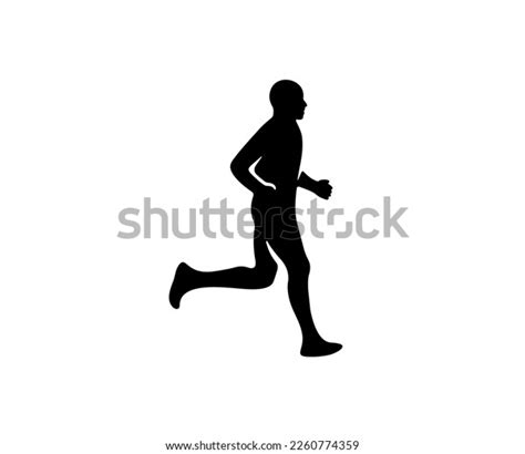 Runner Athlete Running Sport Sporty Silhouette Stock Vector (Royalty ...