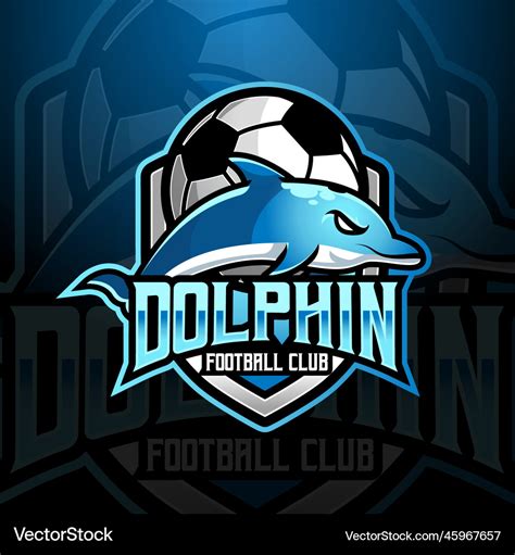 Dolphin mascot football soccer club team logo Vector Image