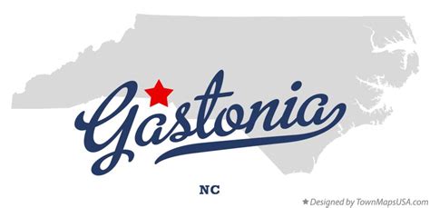 Map of Gastonia, NC, North Carolina