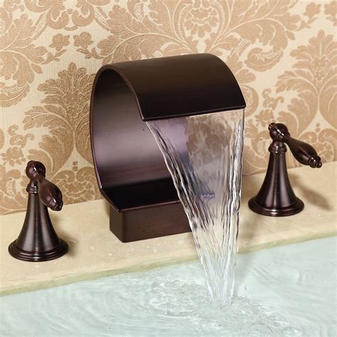 Waterfall Oil-rubbed Bronze Faucet High Arc Sink Faucet Bathtub Faucet ...