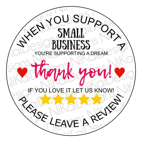 Thank You For Supporting Small Business Stickers - Homes & Apartments ...