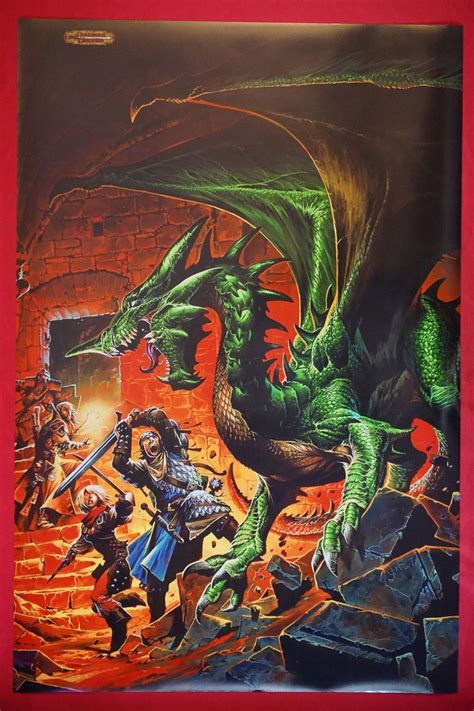 Dungeons and Dragons Deadly Encounter Green Dragon D&D Picture Poster ...