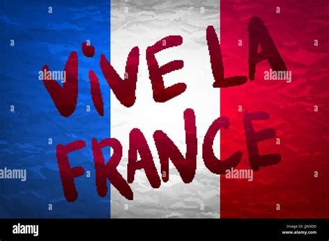 Vive la France handgemalte Nationalflagge Vektorgrafiken Stock ...