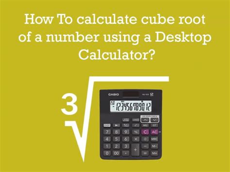 Casio Calculators India - How to Find cube root of a number on a simple ...