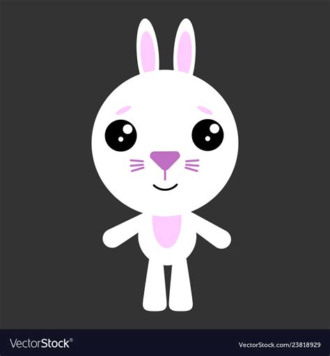 Cute rabbit rabbit smiling gray Royalty Free Vector Image