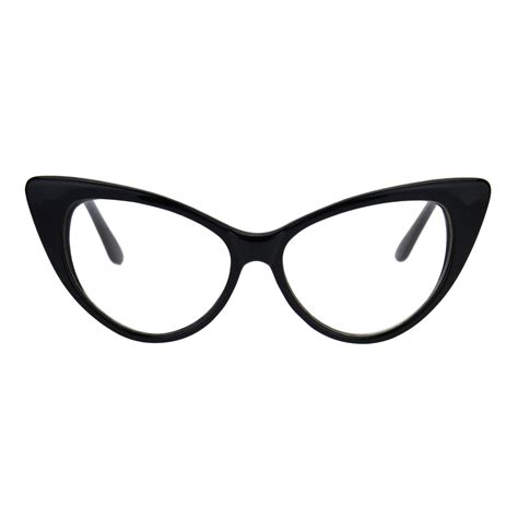 Classic Womens Gothic Clear Lens Cat Eye Glasses Black - Walmart.com