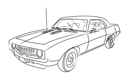 Camaro Outline Drawing