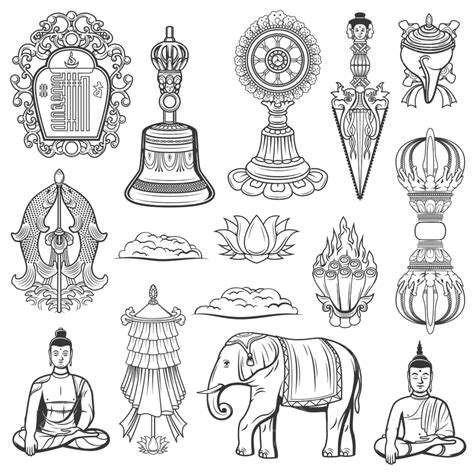 Tibetan Buddhism Religion Sacred Symbols, Buddhism Drawing, Religion ...