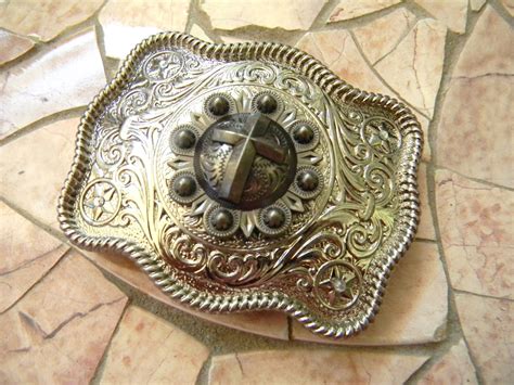 Silver Cross Belt Buckle Womens Mens Kids Western Belt