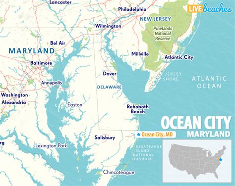 Map of Ocean City, Maryland - Live Beaches