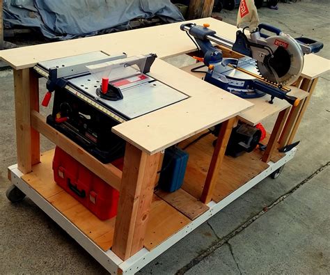 Mobile Workbench With Built-in Table & Miter Saws : 8 Steps (with ...