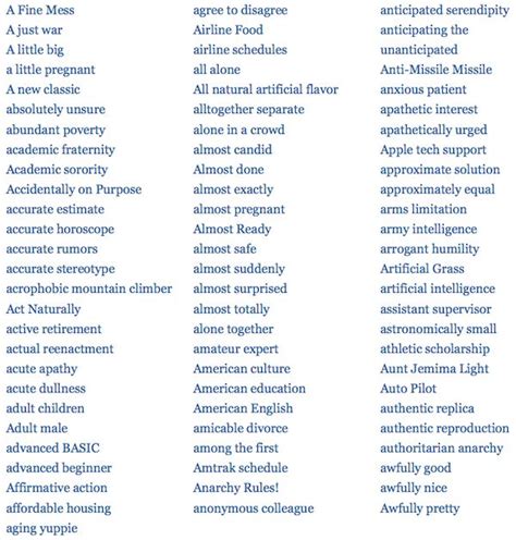 oxymoron list | For the Classroom | Pinterest