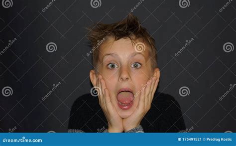 The Scared Boy, the Reaction of the Scared Boy Stock Image - Image of ...