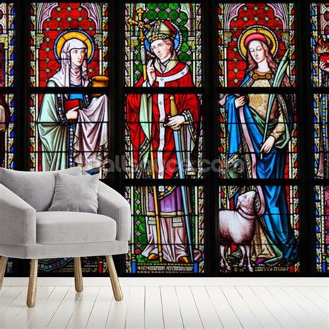 Saints Stained Glass Wallpaper | Wallsauce EU