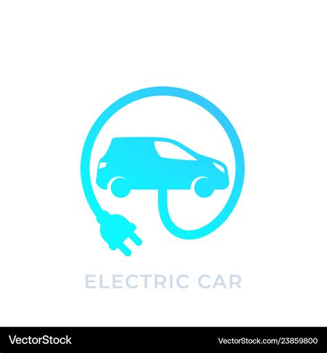 Electric car with plug ev icon Royalty Free Vector Image