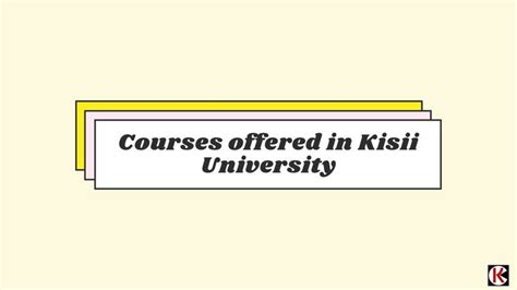 Courses offered in Kisii University