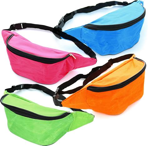 Amazon.com : GiftExpress 12 Pcs Neon Fanny Packs, Adjustable Waist ...