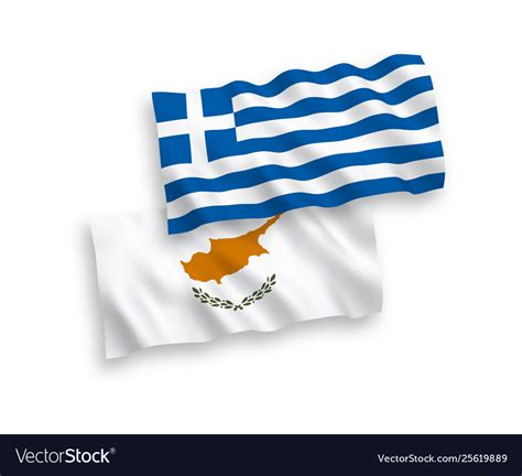 Flags greece and cyprus on a white background Vector Image