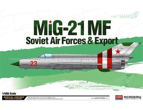 Academy 1/48 MIG-21 MF Soviet Air Force & Export Plastic Model kit ...