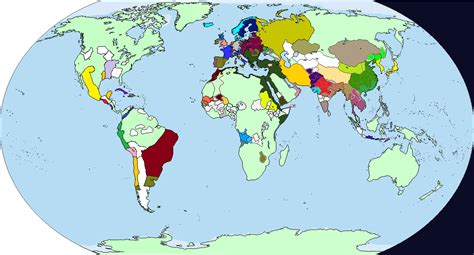 Americas with Domestic Horses: Political map of the world circa 1600 ...