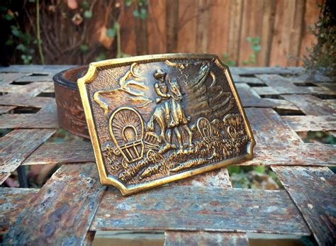 Western Belt Buckle for Men, Brass Belt Buckle Vintage, Western Gift ...