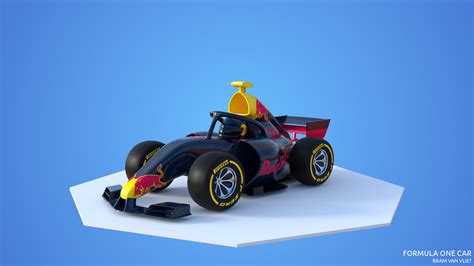 2018 F1 3D Model - Cartoon Styled F1 Car