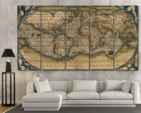 Large Vintage Wall Art Old World Map at TexelPrintArt.com | World map ...