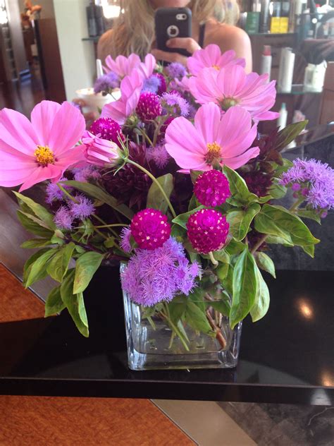 Locally grown cosmos, ageratum and gomphrena. Locally Grown, Flower ...