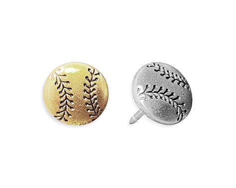 Baseball Push Pin Baseball Lapel Pin Gold or Silver Solid Metal ...