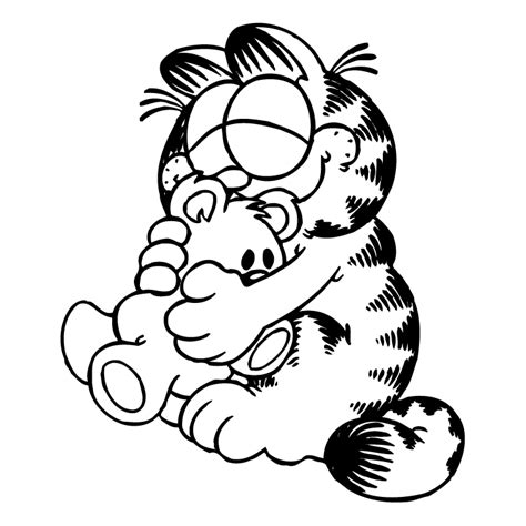 Black And White Garfield Svg