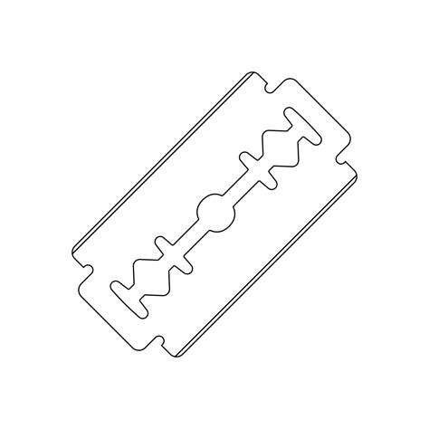 Double Edge Razor Blade Outline Icon Illustration on White Background ...