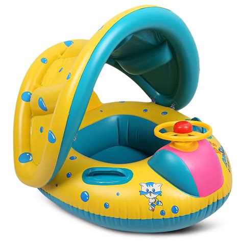 Inflatable Baby Float Seat Boat Air Mattresses Summer Float Swim Pool ...