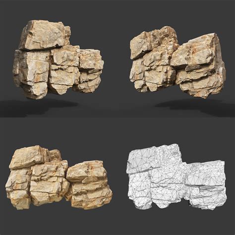 ArtStation - Low Poly Yellow Cliff Face 221208 - Ultra HD 16K Texture ...