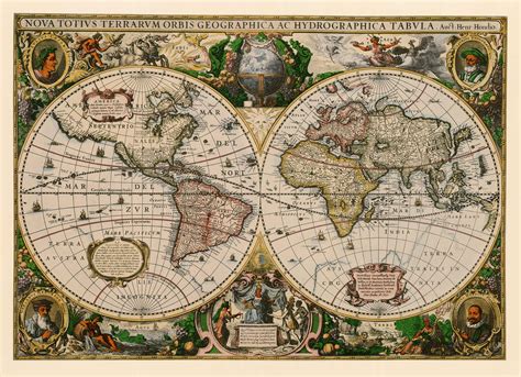 Antique Map of the World - Art Source International