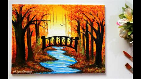 STEP by STEP Autumn Landscape Painting Tutorial for Beginners - YouTube