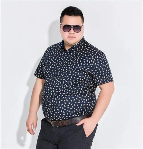 Summer-Shirt-Men-Blouse-Short-Sleeve-Fat-guy-Blouse-Big-Plus-size-8XL ...