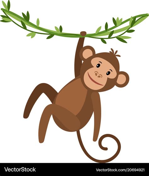 Funny cartoon monkey icon Royalty Free Vector Image