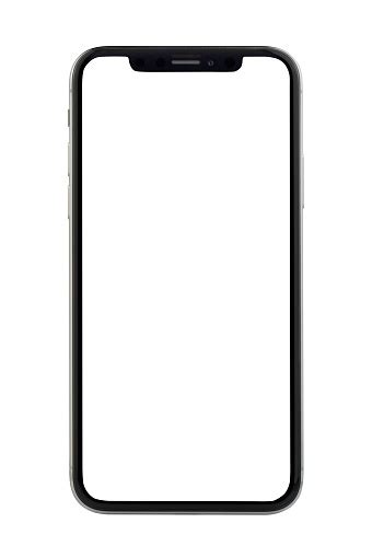 Apple Iphone X Silver White Blank Screen Stock Photo - Download Image ...