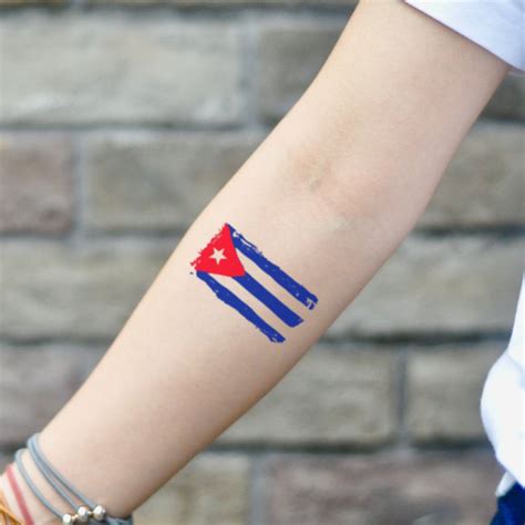 Cuban Flag Temporary Tattoo Sticker (Set of 2) | Tattoo designs, Flag ...