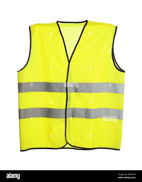 Reflective vest isolated on white. Construction tools and equipment ...