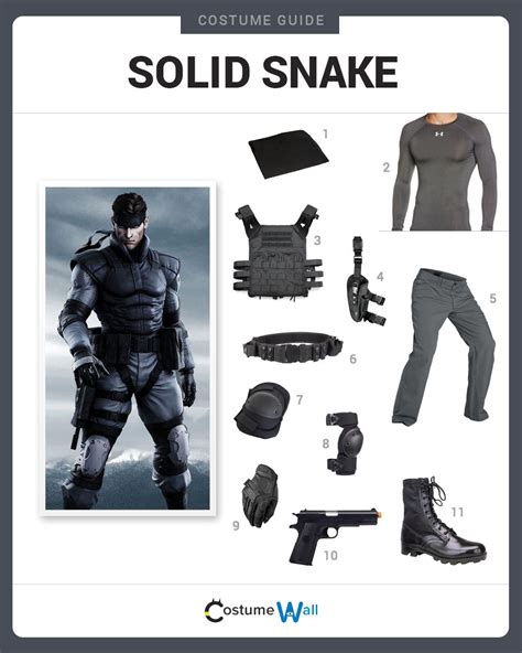 the costume guide for a soldier is shown in black and grey, with text ...