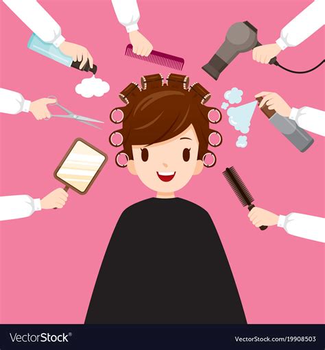 Relaxing woman in hair salon Royalty Free Vector Image