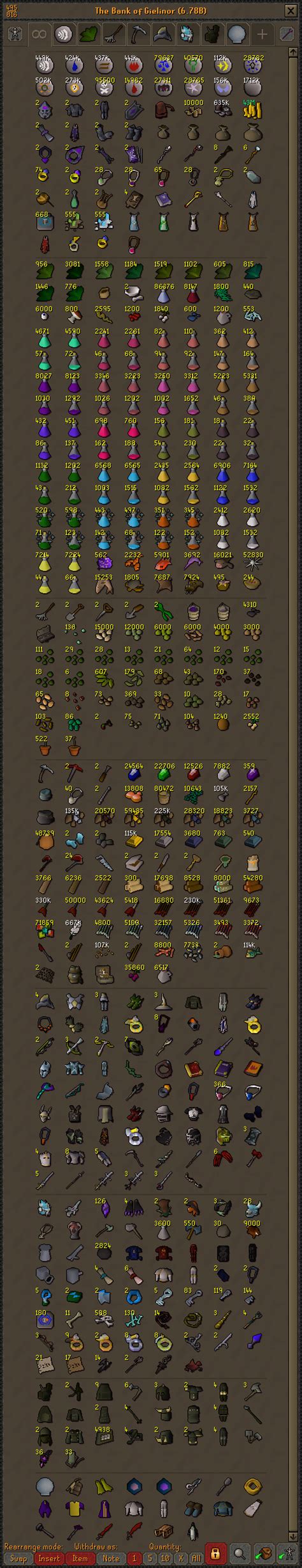 My OSRS Bank Layout : BankTabs