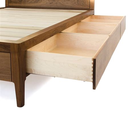 Walnut Storage Bed Frame Modern Platform Bed No. 2 Modern - Etsy