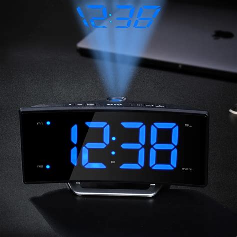 Arc led projection alarm clock Modern decoration Desktop clock with ...