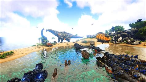 Titanosaur Vs Team T-rex | ARK Survival Evolved 1 | ARK Mod Epic Battle ...