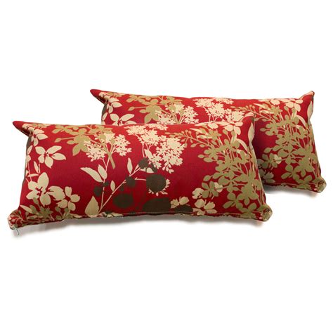 Red Floral Outdoor Throw Pillows Set of 2 - Walmart.com