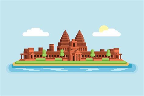 Angkor Wat Temple Cambodia Landmark Graphic by aryo.hadi · Creative Fabrica